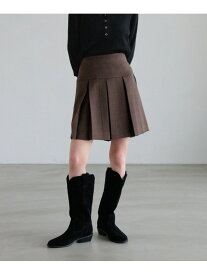 【SALE／50%OFF】チェックプリーツミニスカート LOWRYS FARM ローリーズファーム スカート ミニスカート グレー ブラウン【RBA_E】[Rakuten Fashion]