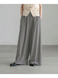 【SALE／30%OFF】ボーダーカットギャザーパンツ LOWRYS FARM ローリーズファーム パンツ その他のパンツ グレー【RBA_E】[Rakuten Fashion]