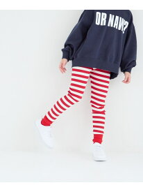 ボーダーリブレギンス LOWRYS FARM ローリーズファーム 靴下・レッグウェア レギンス・スパッツ ピンク ブルー レッド ブラック オレンジ[Rakuten Fashion]