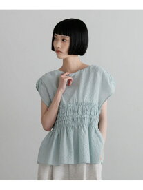 【SALE／30%OFF】シャーリングペプラムフレンチスリーブ LOWRYS FARM ローリーズファーム トップス シャツ・ブラウス ブルー ホワイト ブラック【RBA_E】[Rakuten Fashion]