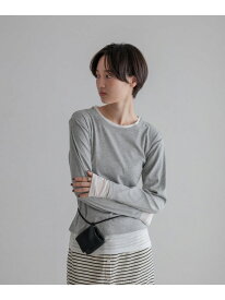 レイヤードクルーLS LOWRYS FARM ローリーズファーム トップス カットソー・Tシャツ ホワイト イエロー グレー【送料無料】[Rakuten Fashion]