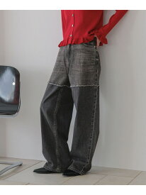 【SALE／30%OFF】ワイドストレートデニム LOWRYS FARM ローリーズファーム パンツ ジーンズ・デニムパンツ ブラック ブルー グレー【RBA_E】【送料無料】[Rakuten Fashion]