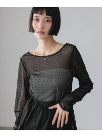 フロッキードットチュールLS LOWRYS FARM ローリーズファーム トップス シャツ・ブラウス ホワイト ブラック【送料無料】[Rakuten Fashion]