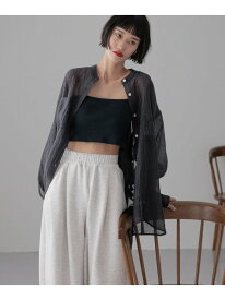 【SALE／50%OFF】バンドシアーシャツLS LOWRYS FARM ローリーズファーム トップス シャツ・ブラウス ピンク ブラック【RBA_E】[Rakuten Fashion]