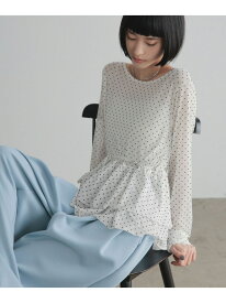 ドットレースチュールLS LOWRYS FARM ローリーズファーム トップス カットソー・Tシャツ ブラック ホワイト【送料無料】[Rakuten Fashion]