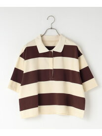 【SALE／50%OFF】ラガーTEE LOWRYS FARM ローリーズファーム トップス カットソー・Tシャツ ブラウン ネイビー【RBA_E】[Rakuten Fashion]