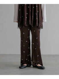 シシュウベロアフレアパンツ LOWRYS FARM ローリーズファーム パンツ その他のパンツ ブラウン ブラック【送料無料】[Rakuten Fashion]