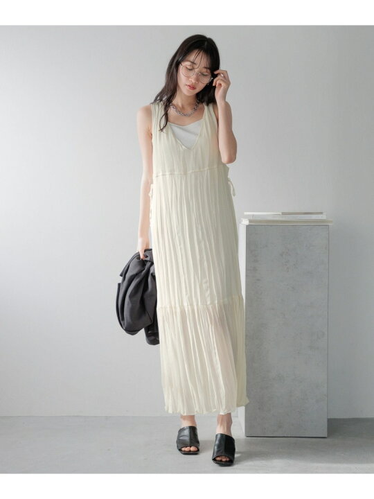 楽天市場】【SALE／20%OFF】クリンクルリボンノースリーブワンピース 
