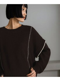 2WAYハイショクステッチプルオーバー LOWRYS FARM ローリーズファーム トップス ニット ホワイト ブラック グレー パープル ブラウン レッド ブルー【送料無料】[Rakuten Fashion]