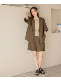 【SALE／50%OFF】ホップサックジャケットSS LOWRYS FARM ローリーズファーム ジャケット・アウター テーラードジャケット・ブレザー ブラウン グレー ホワイト【RBA_E】[Rakuten Fashion]