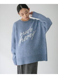 ロゴニットプルオーバーLS LOWRYS FARM ローリーズファーム トップス ニット ブルー グレー ベージュ【先行予約】*【送料無料】[Rakuten Fashion]