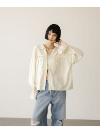 【SALE／50%OFF】スキッパーリボンブラウス LOWRYS FARM ローリーズファーム トップス シャツ・ブラウス ブラック ホワイト【RBA_E】[Rakuten Fashion]