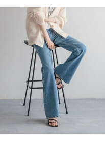 デニムフレアパンツ LOWRYS FARM ローリーズファーム パンツ ジーンズ・デニムパンツ ブラック ブルー【送料無料】[Rakuten Fashion]