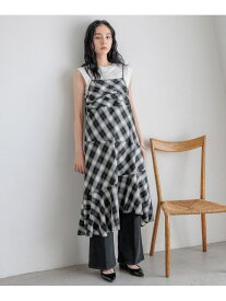 【SALE／30%OFF】イレヘムキリカエキャミワンピース LOWRYS FARM ローリーズファーム ワンピース・ドレス ワンピース グレー ブラウン【RBA_E】【送料無料】[Rakuten Fashion]