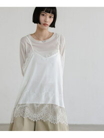 【SALE／50%OFF】サテンレースキャミ LOWRYS FARM ローリーズファーム トップス シャツ・ブラウス ブラック ホワイト【RBA_E】[Rakuten Fashion]