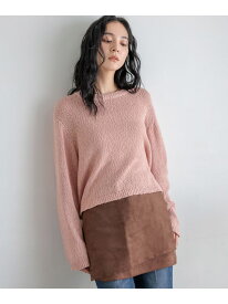 【SALE／19%OFF】スラブニットプルオーバー LOWRYS FARM ローリーズファーム トップス ニット ベージュ ピンク グレー ブラック【RBA_E】【送料無料】[Rakuten Fashion]