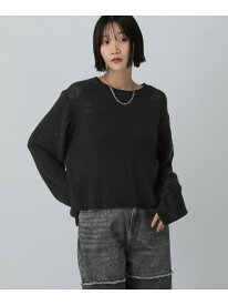 【SALE／58%OFF】スラブニットプルオーバー LOWRYS FARM ローリーズファーム トップス ニット ベージュ ピンク グレー ブラック【RBA_E】[Rakuten Fashion]