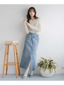 【SALE／50%OFF】CONE/アシメタイトスカート LOWRYS FARM ローリーズファーム スカート ロング・マキシスカート グレー ブラック ブルー【RBA_E】【送料無料】[Rakuten Fashion]