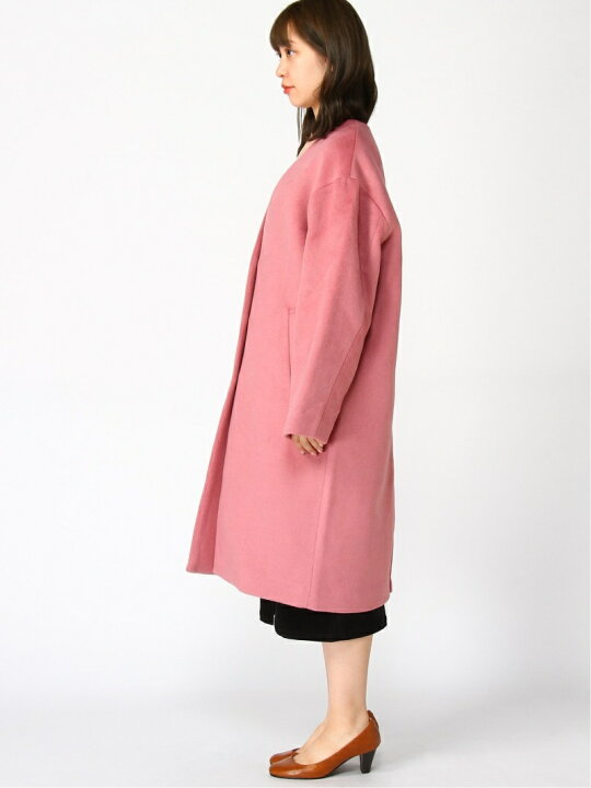 楽天市場 Sale 60 Off メリノノーカラーコート Lowrys Farm ローリーズファーム コート ジャケット ノーカラージャケット ベージュ グリーン グレー パープル ピンク ブラウン ブラック ブルー Rba E 送料無料 Rakuten Fashion Lowrys Farm ローリーズファーム