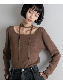 【前後着用可能】スパンコールラメプルオーバーLS LOWRYS FARM ローリーズファーム トップス ニット ブラウン ホワイト ブラック ピンク【送料無料】[Rakuten Fashion]