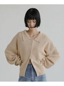 メランジポロニットカーディガン LOWRYS FARM ローリーズファーム トップス ニット ベージュ オレンジ グレー【送料無料】[Rakuten Fashion]