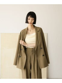 【SALE／60%OFF】ホップサックダブルジャケット LOWRYS FARM ローリーズファーム ジャケット・アウター テーラードジャケット・ブレザー ブラウン ベージュ グレー【RBA_E】[Rakuten Fashion]