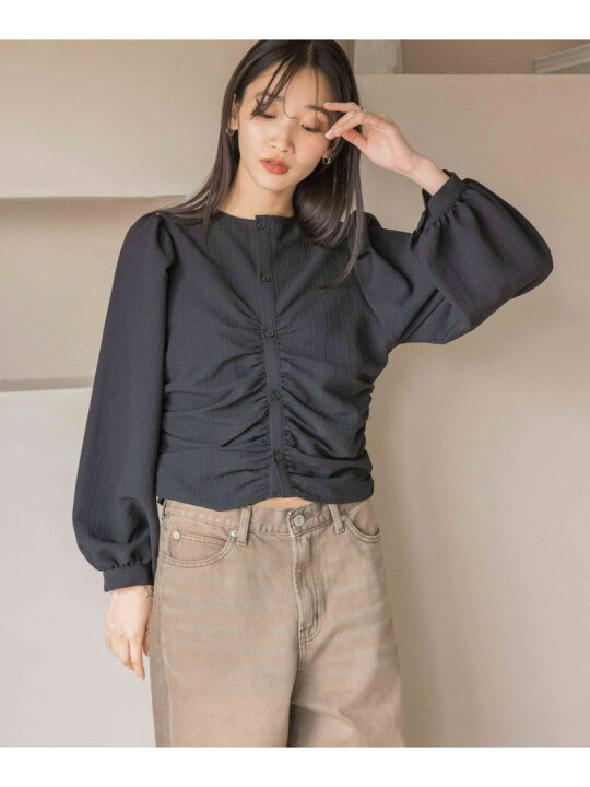 楽天市場】【SALE／60%OFF】【前後着用可能】2WAYシャーリングブラウス 