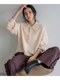 ポロニットプルオーバーLS LOWRYS FARM ローリーズファーム トップス ニット ホワイト グレー ブラウン【送料無料】[Rakuten Fashion]