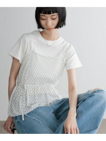 【SALE／30%OFF】ドットレースチュールキャミ LOWRYS FARM ローリーズファーム トップス その他のトップス ホワイト ブラック【RBA_E】[Rakuten Fashion]