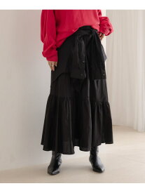 【SALE／30%OFF】シャツライクティアードスカート LOWRYS FARM ローリーズファーム スカート ロング・マキシスカート ブラック ブルー【RBA_E】【送料無料】[Rakuten Fashion]