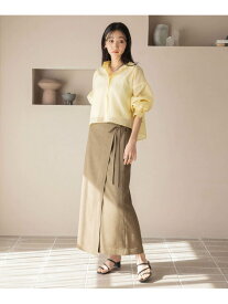 【SALE／60%OFF】ホップサックラップスカート LOWRYS FARM ローリーズファーム スカート ミディアムスカート グリーン グレー ブラウン ホワイト【RBA_E】[Rakuten Fashion]