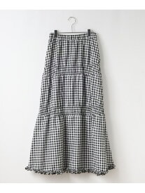 【SALE／60%OFF】ボリュームシャーリングスカート LOWRYS FARM ローリーズファーム スカート ロング・マキシスカート ブルー ブラック【RBA_E】[Rakuten Fashion]