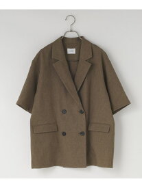 【SALE／60%OFF】ホップサックダブルジャケットSS LOWRYS FARM ローリーズファーム ジャケット・アウター テーラードジャケット・ブレザー グレー ブラウン【RBA_E】[Rakuten Fashion]