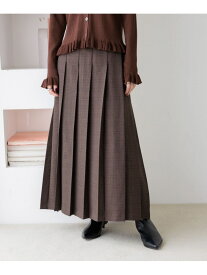 ラナテックプリーツロングスカート LOWRYS FARM ローリーズファーム スカート ロング・マキシスカート ブラウン グレー【送料無料】[Rakuten Fashion]