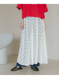 【SALE／50%OFF】レースギャザースカート LOWRYS FARM ローリーズファーム スカート ロング・マキシスカート ブラック ホワイト【RBA_E】[Rakuten Fashion]