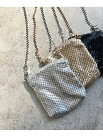 メタルメッシュポーチショルダー Me% ローリーズファーム バッグ ショルダーバッグ ブラック ゴールド シルバー[Rakuten Fashion]