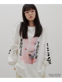 【LFM(U)】SONICYOUTH/プリントTシャツロングスリーブ LOWRYS FARM ローリーズファーム トップス カットソー・Tシャツ ホワイト ブラック ピンク【先行予約】*【送料無料】[Rakuten Fashion]