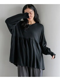 【SALE／60%OFF】ペプラムニットチュニックLS LOWRYS FARM ローリーズファーム トップス ニット レッド ブラック ブラウン【RBA_E】[Rakuten Fashion]