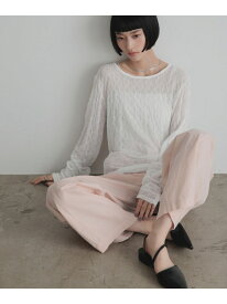 クシュクシュレースプルオーバーLS LOWRYS FARM ローリーズファーム トップス カットソー・Tシャツ ホワイト ブラック【送料無料】[Rakuten Fashion]