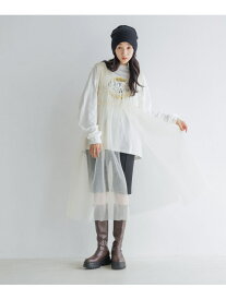 【SALE／50%OFF】【前後着用可能】2WAYチュールノースリワンピース LOWRYS FARM ローリーズファーム ワンピース・ドレス ワンピース ブラック ホワイト ブラウン【RBA_E】[Rakuten Fashion]