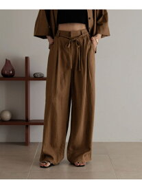 【SALE／20%OFF】ノルマンディリネンワイドパンツ LOWRYS FARM ローリーズファーム パンツ その他のパンツ ブルー グレー ブラウン ホワイト【RBA_E】【送料無料】[Rakuten Fashion]