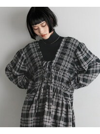 【SALE／30%OFF】チェックシャーリングチュニックブラウス LOWRYS FARM ローリーズファーム トップス シャツ・ブラウス ブラック ブラウン【RBA_E】【送料無料】[Rakuten Fashion]