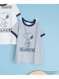 【SALE／50%OFF】【SNOOPY】リンガーTシャツ LOWRYS FARM ローリーズファーム トップス カットソー・Tシャツ グレー ホワイト ブラウン【RBA_E】[Rakuten Fashion]