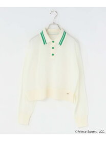 【SALE／55%OFF】princeシアーニットポロ LOWRYS FARM ローリーズファーム トップス ニット ネイビー ホワイト【RBA_E】[Rakuten Fashion]