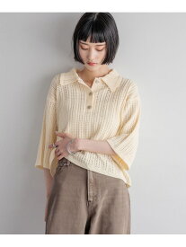 【SALE／55%OFF】ニットポロ5S LOWRYS FARM ローリーズファーム トップス ニット ブラウン ブルー ホワイト【RBA_E】[Rakuten Fashion]