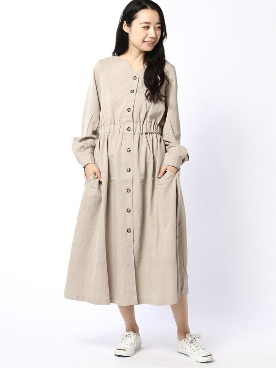 楽天市場 Sale 30 Off マエボタンワンピコート Ls Lowrys Farm ローリーズファーム ワンピース 長袖ワンピース ホワイト ネイビー ブラウン ブラック ベージュ Rba E 送料無料 Rakuten Fashion Lowrys Farm ローリーズファーム