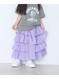 【SALE／40%OFF】【KIDS】ボイルティアードスカート LOWRYS FARM ローリーズファーム スカート ロング・マキシスカート パープル ブルー グリーン ブラック【RBA_E】[Rakuten Fashion]