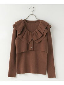 【SALE／52%OFF】フリル2PニットLS LOWRYS FARM ローリーズファーム トップス ニット ブラウン ブラック ベージュ【RBA_E】[Rakuten Fashion]
