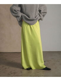 ストレッチサテンスカート LOWRYS FARM ローリーズファーム スカート ロング・マキシスカート ブラウン ホワイト ブラック ブルー グレー グリーン【先行予約】*【送料無料】[Rakuten Fashion]