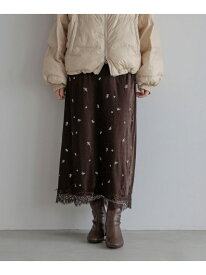 ベロアシシュウレーススカート LOWRYS FARM ローリーズファーム スカート ロング・マキシスカート ブラック ブラウン【送料無料】[Rakuten Fashion]